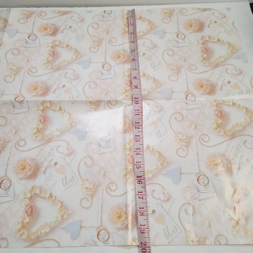 Vintage Hallmark Shabby Chic Love Wedding Bridal Shower Gift Wrap